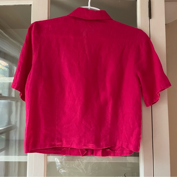 Magenta Linen Top - Picture 3 of 4